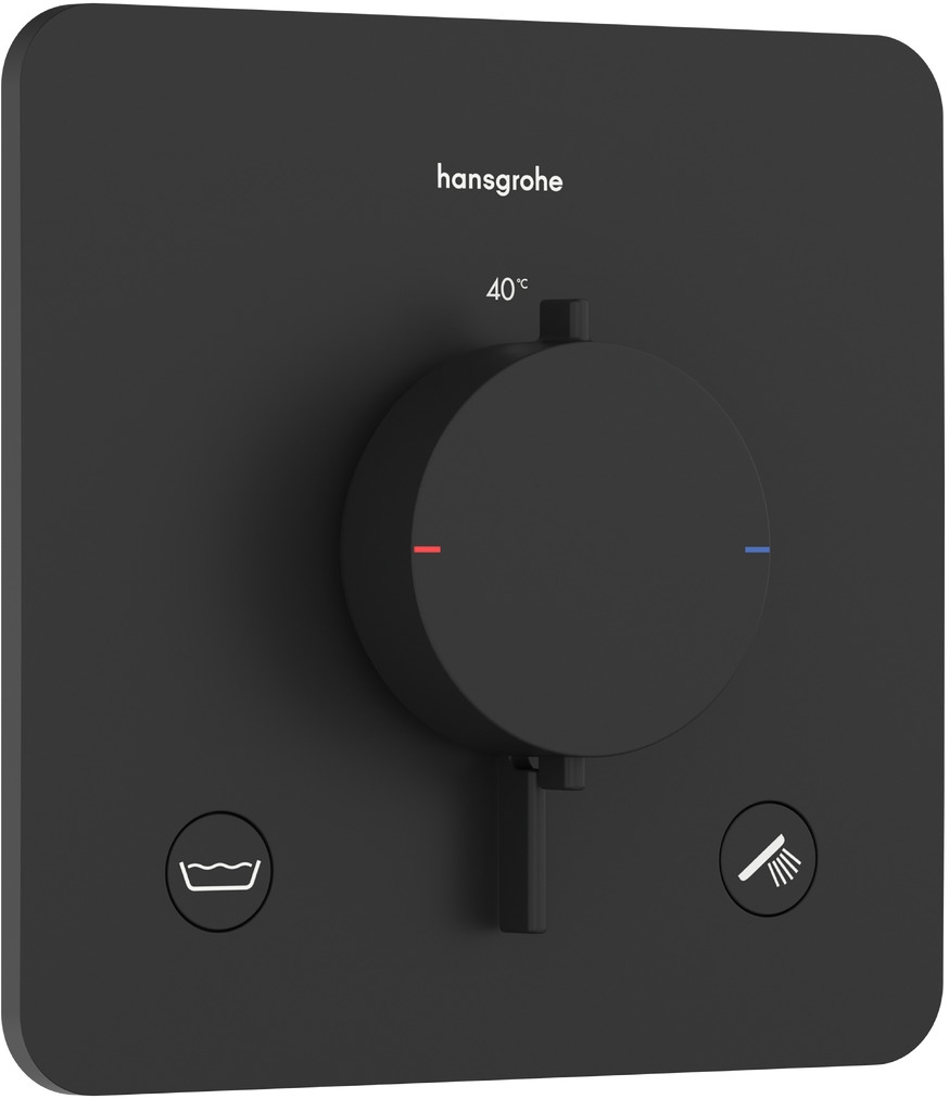 Darmowa Dostawa - Bateria wannowo-prysznicowa podtynkowa z termostatem czarna Hansgrohe Ecostat Comfort Q 33717670