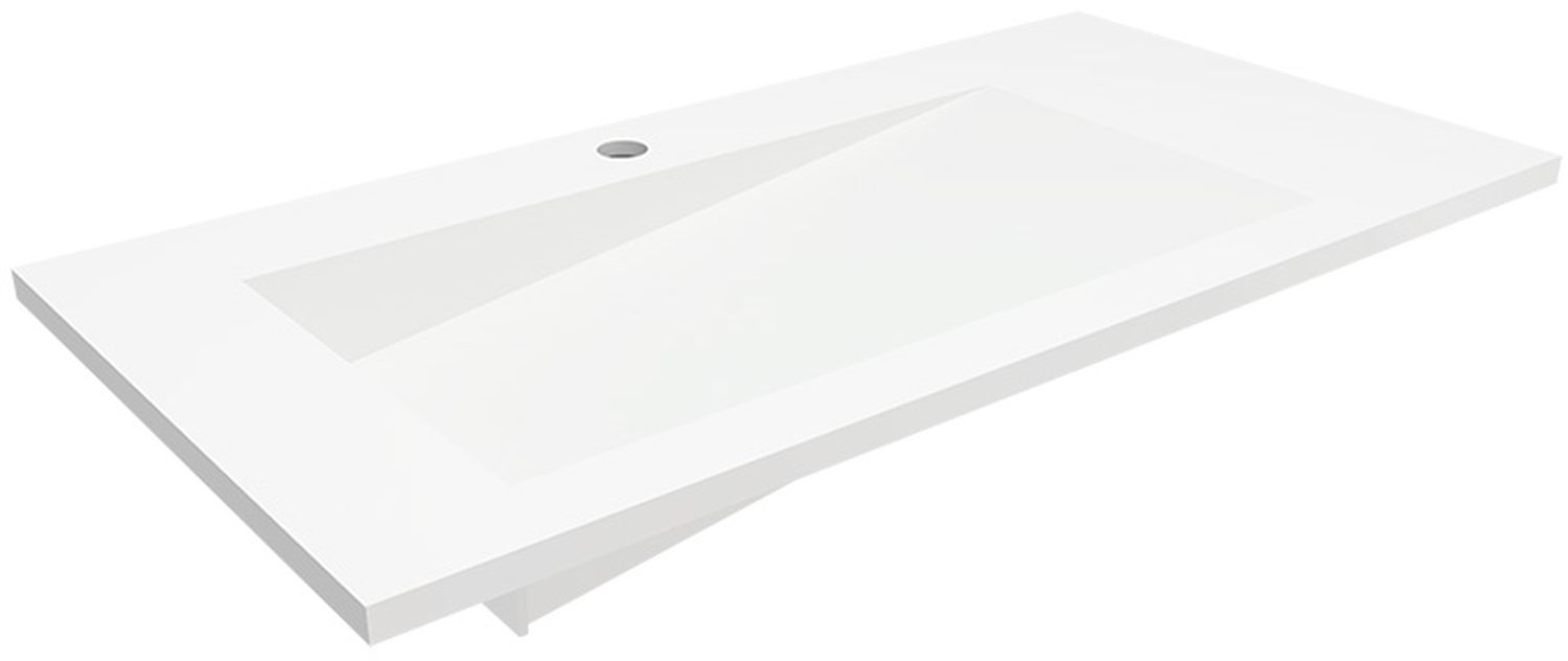 Darmowa Dostawa - Umywalka 90x45 cm prostokątna wpuszczana-z blatem biała Cristalstone Linea Ideal U900MBLOLBCR