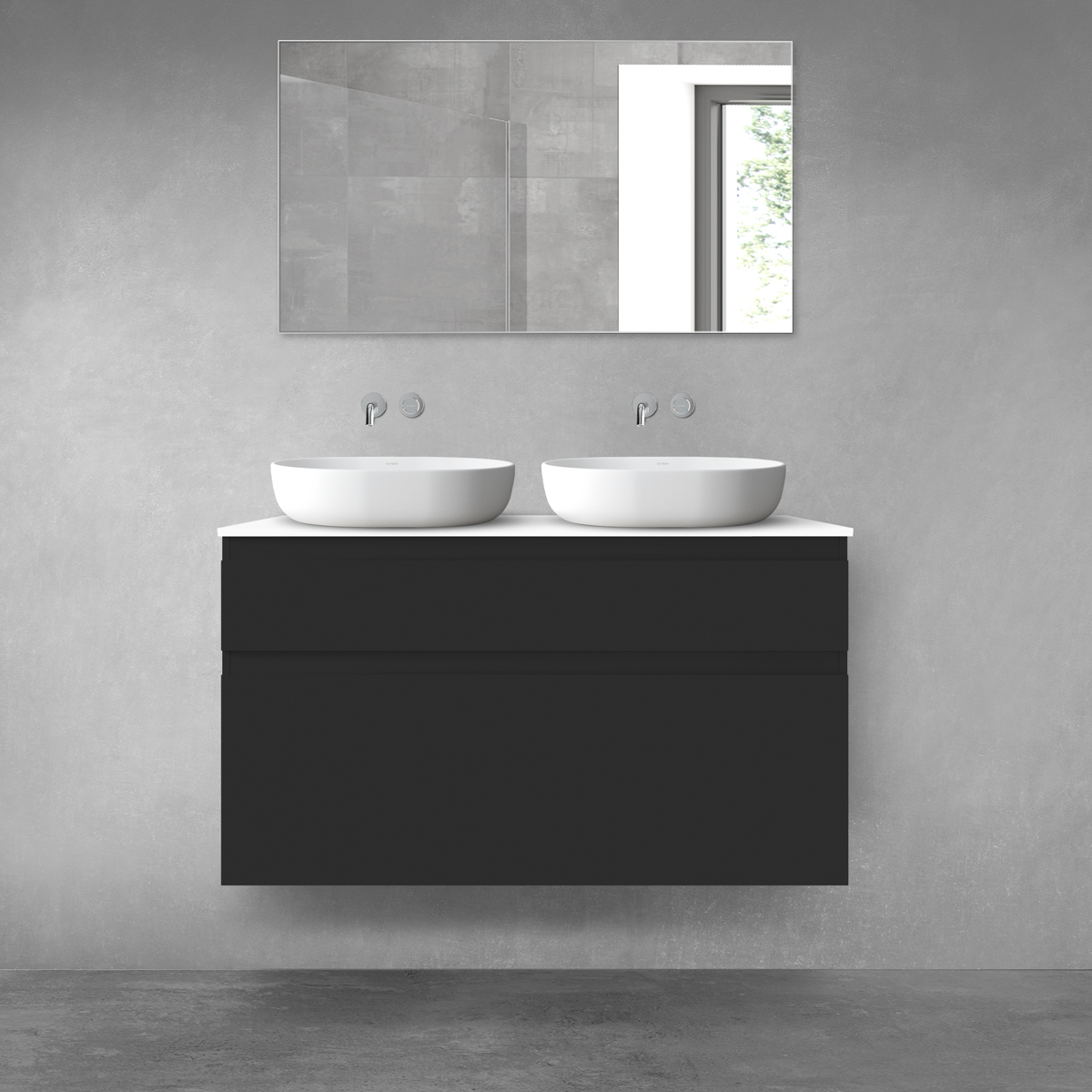 Darmowa Dostawa - Zestaw mebli łazienkowych 120x46.4x72.2 cm podumywalkowa wisząca biała Oltens Vernal 68229300