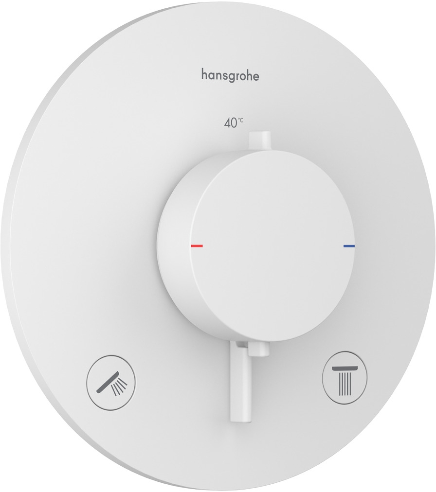 Darmowa Dostawa - Bateria wannowo-prysznicowa podtynkowa z termostatem biała Hansgrohe Ecostat Comfort S 33715700