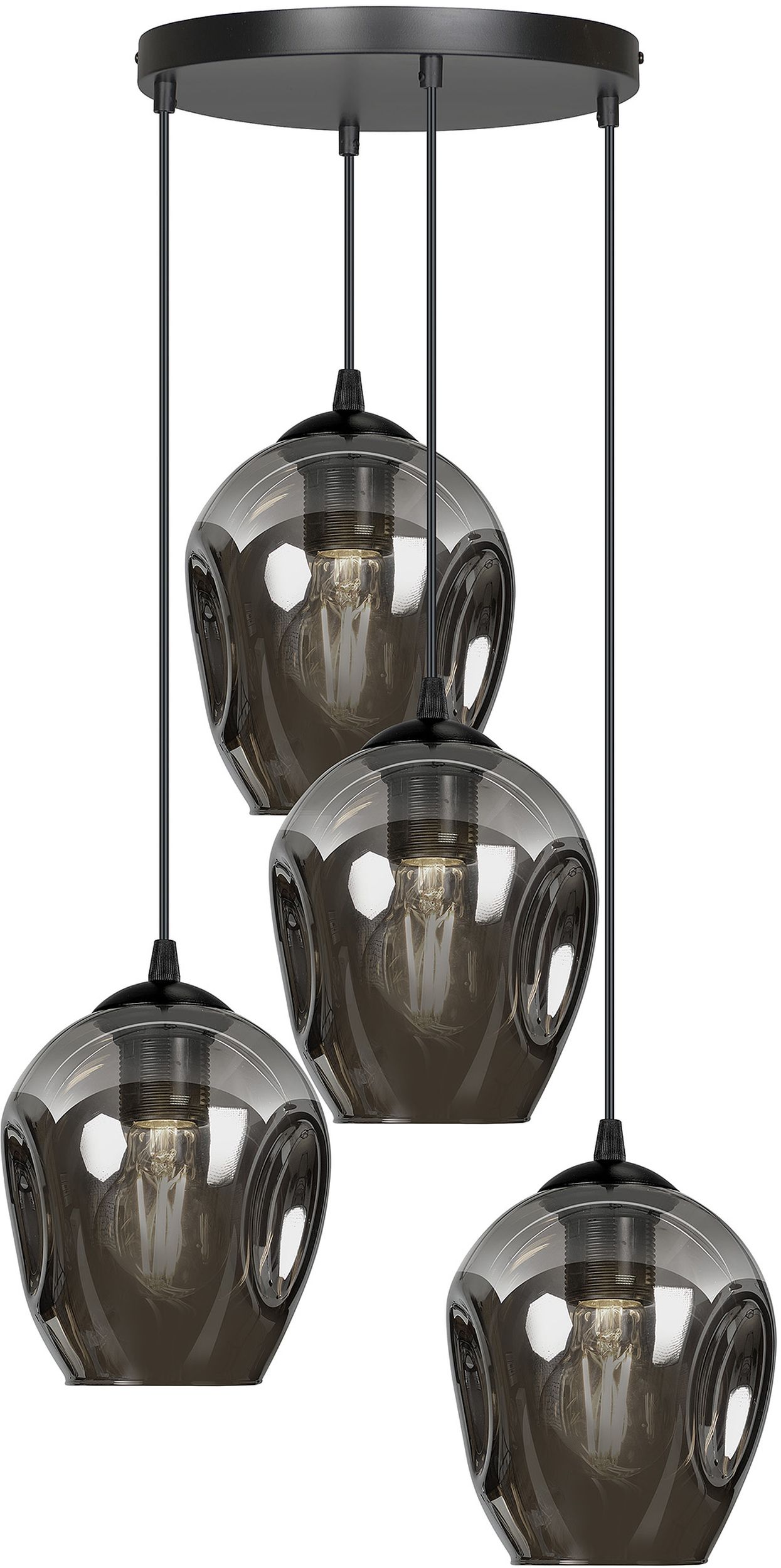 Darmowa Dostawa - Lampa wisząca 4x15 W czarna-grafitowa Emibig Istar 6804PREM