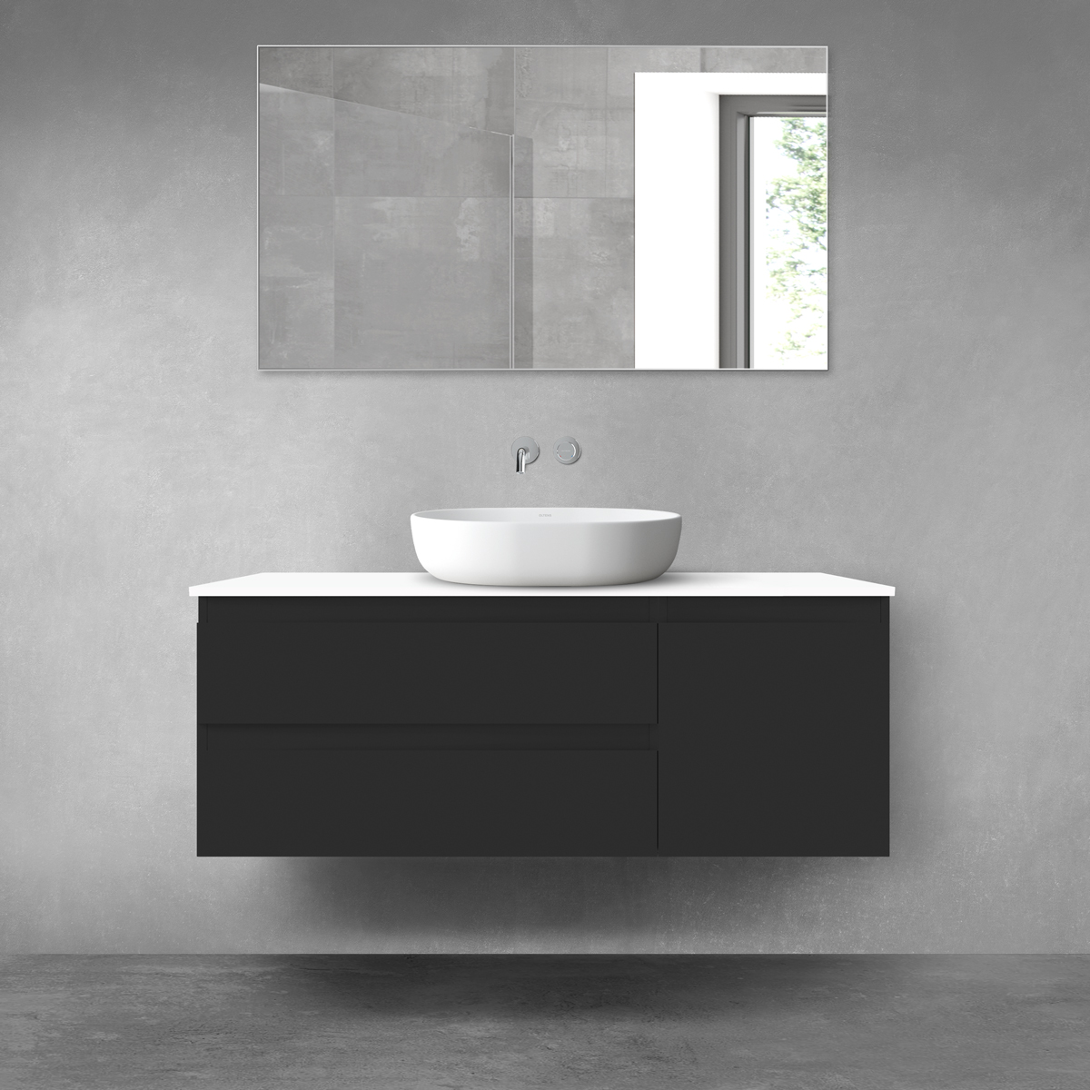 Darmowa Dostawa - Zestaw mebli łazienkowych 120x46.4x48.6 cm podumywalkowa wisząca biała Oltens Vernal 68212300