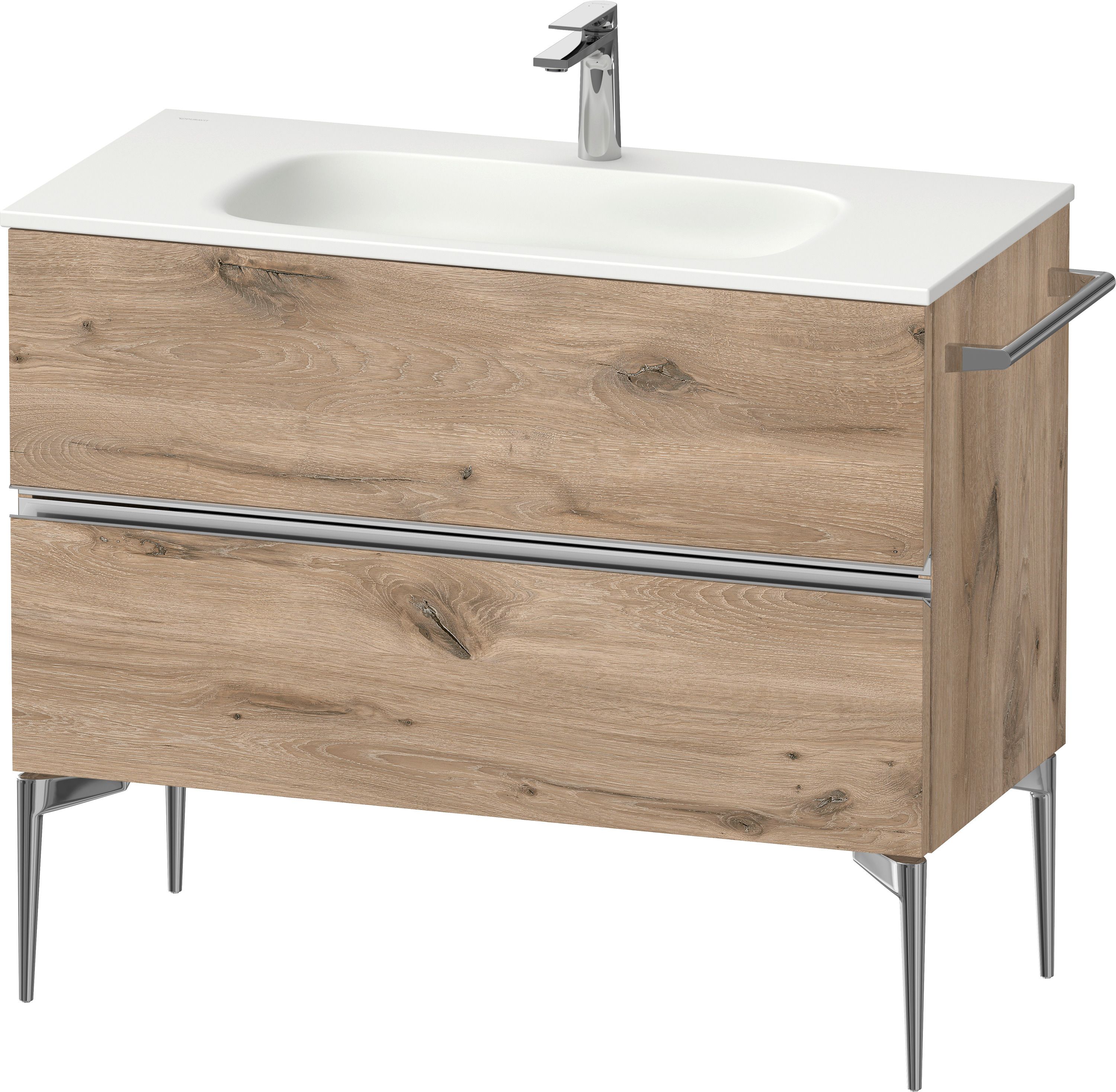 Darmowa Dostawa - Szafka 101x47.4x59.2 cm podumywalkowa wisząca dąb-chrom Duravit Sivida SV4652010550000