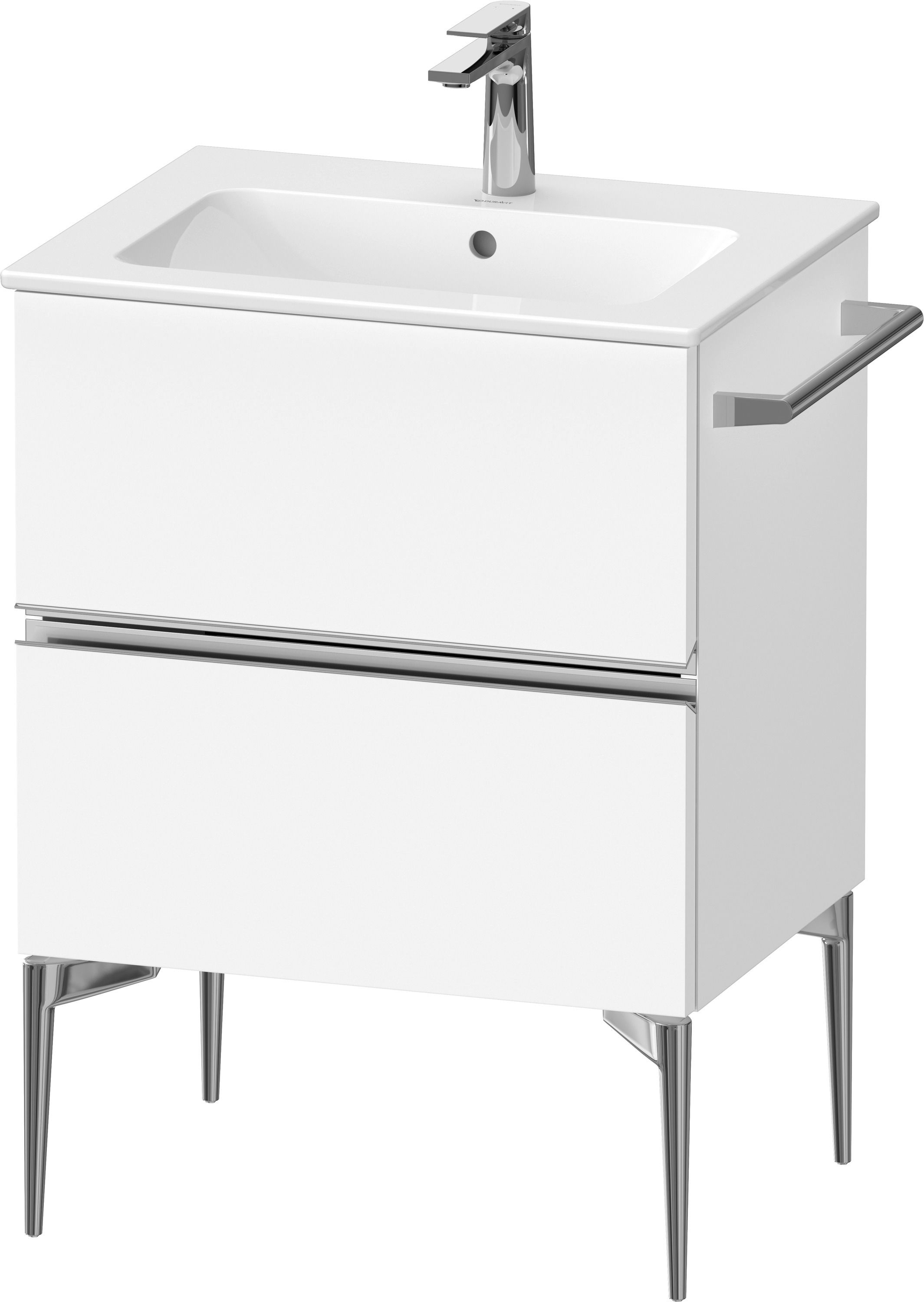 Darmowa Dostawa - Szafka 61x47.7x59.1 cm podumywalkowa wisząca biała-chrom Duravit Sivida SV4643010180000