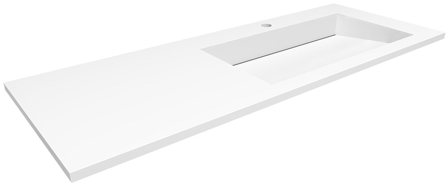 Darmowa Dostawa - Umywalka 120x45 cm prostokątna wpuszczana-z blatem biała Cristalstone Linea Ideal U1200MBPOLCCR