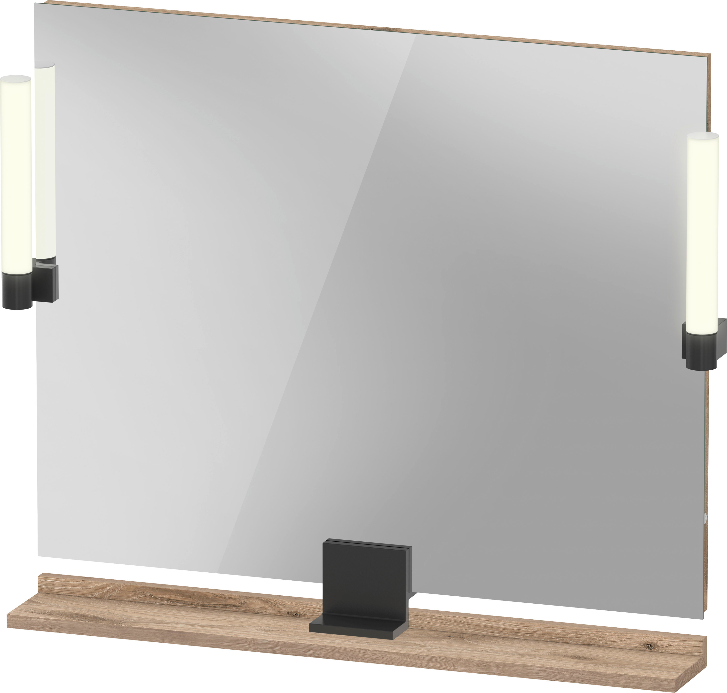 Darmowa Dostawa - Lustro 85x65 cm prostokątne z oświetleniem czarny-drewno Duravit Sivida SV74220BD550000