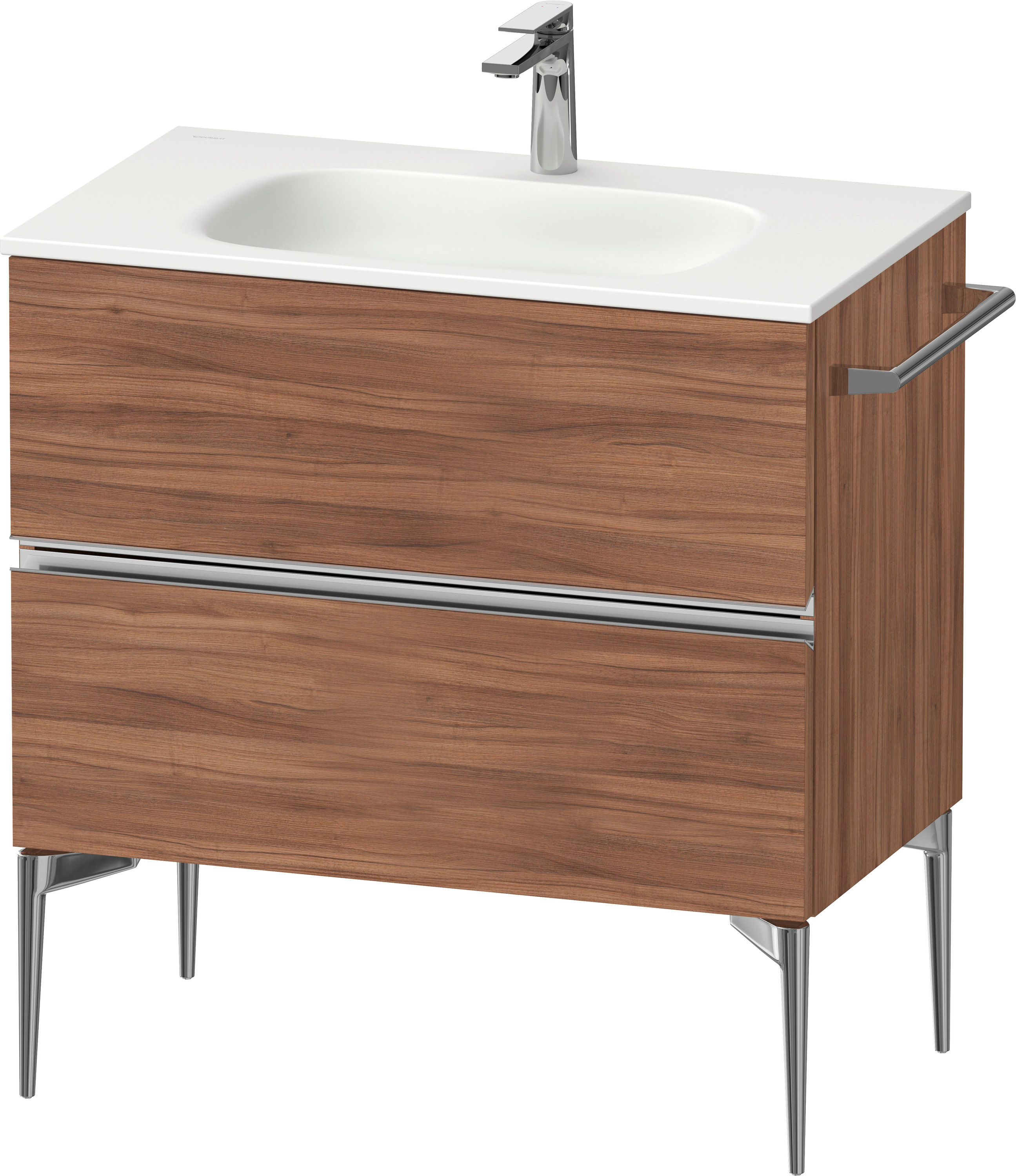 Darmowa Dostawa - Szafka 81x47.7x59.2 cm podumywalkowa wisząca orzech-chrom Duravit Sivida SV4651010790000