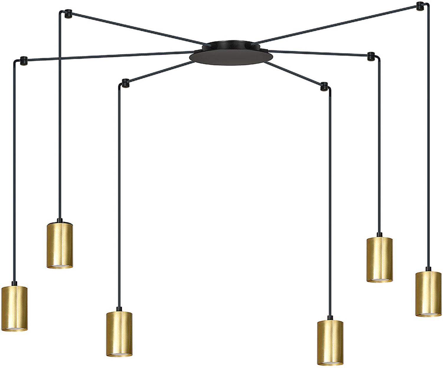 Darmowa Dostawa - Lampa wisząca 6x8 W czarna-złota Emibig Traker 5266