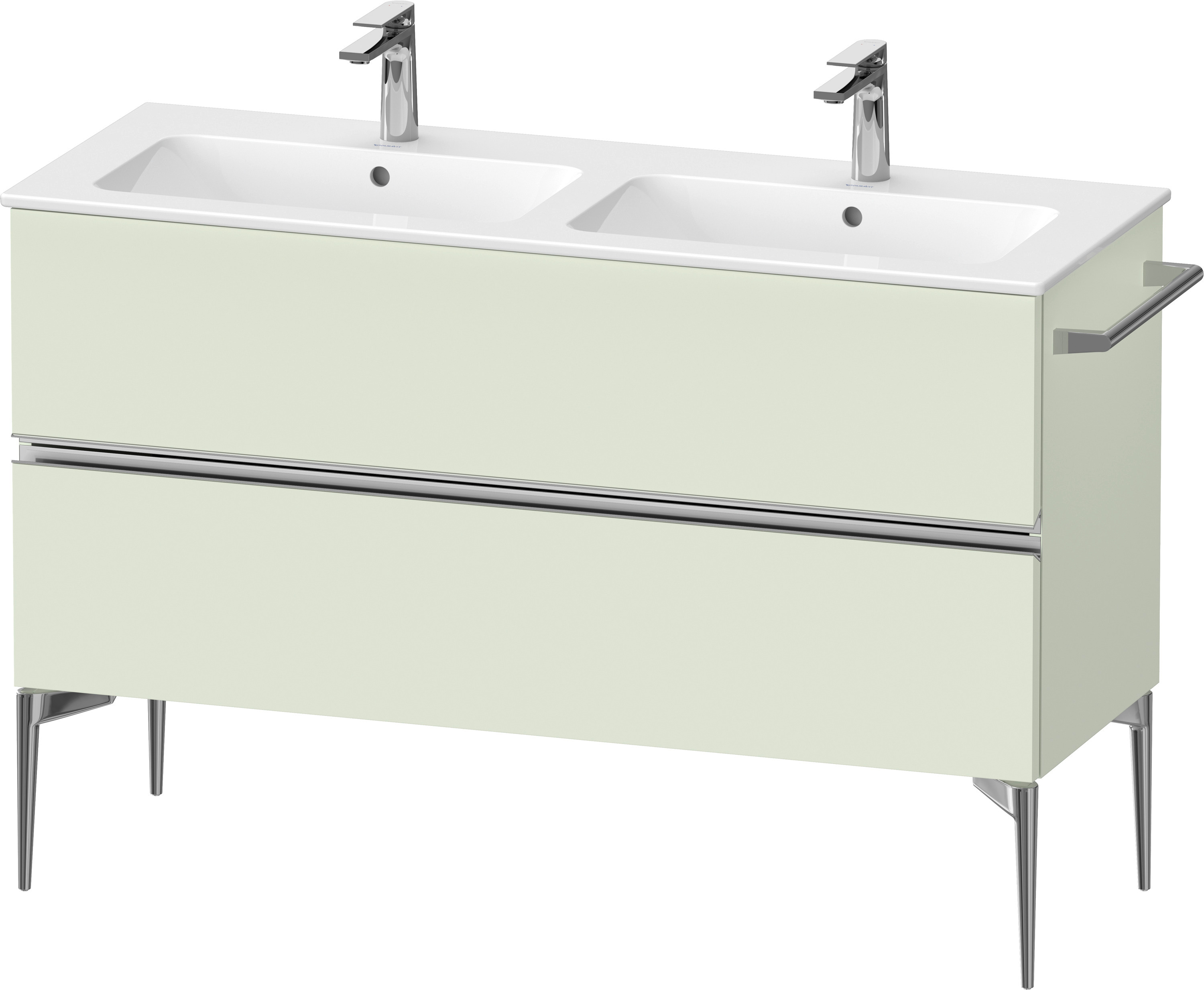 Darmowa Dostawa - Szafka 128x47.7x59.1 cm podumywalkowa wisząca zielona-chrom Duravit Sivida SV4647010HH0000