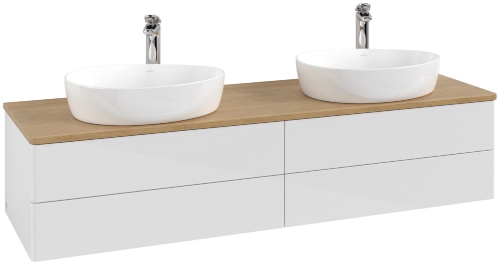 Darmowa Dostawa - Szafka 160x50x36 cm podumywalkowa wisząca biała-dab Villeroy & Boch Antao K28051GF
