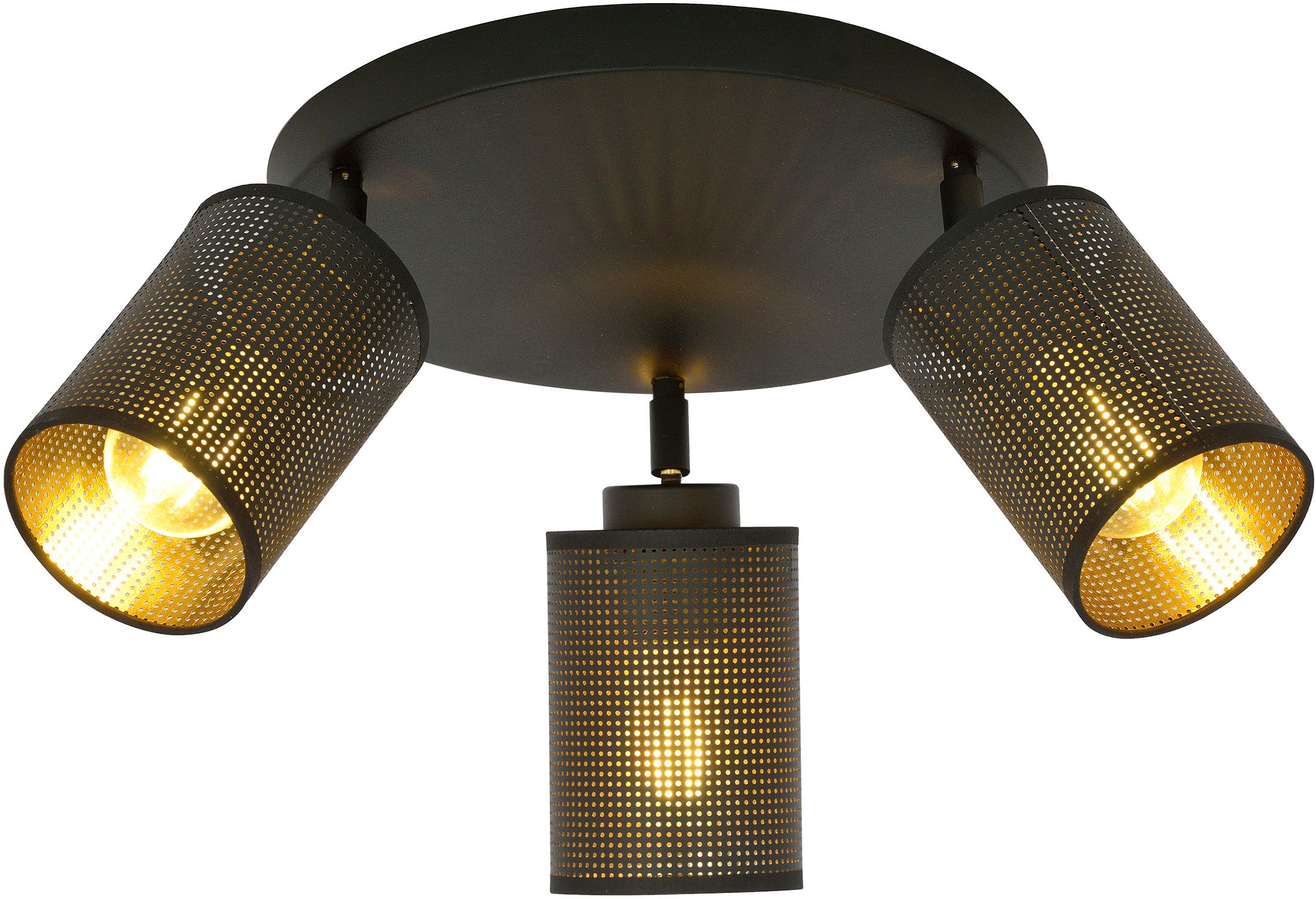 Darmowa Dostawa - Lampa podsufitowa 3x15 W czarna-złota Emibig Bronx 11524PREM