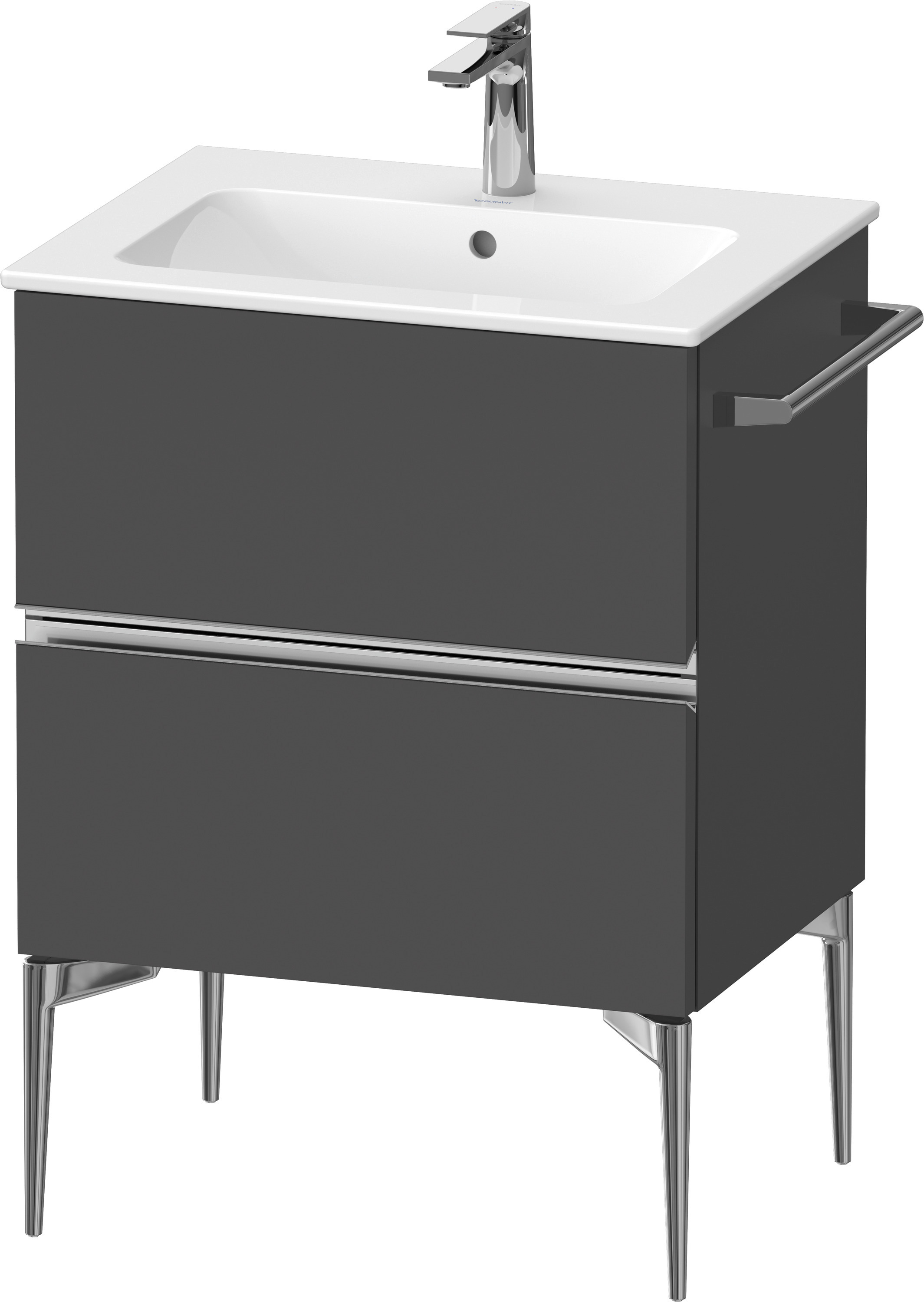 Darmowa Dostawa - Szafka 61x47.7x59.1 cm podumywalkowa wisząca grafitowa-chrom Duravit Sivida SV4643010490000