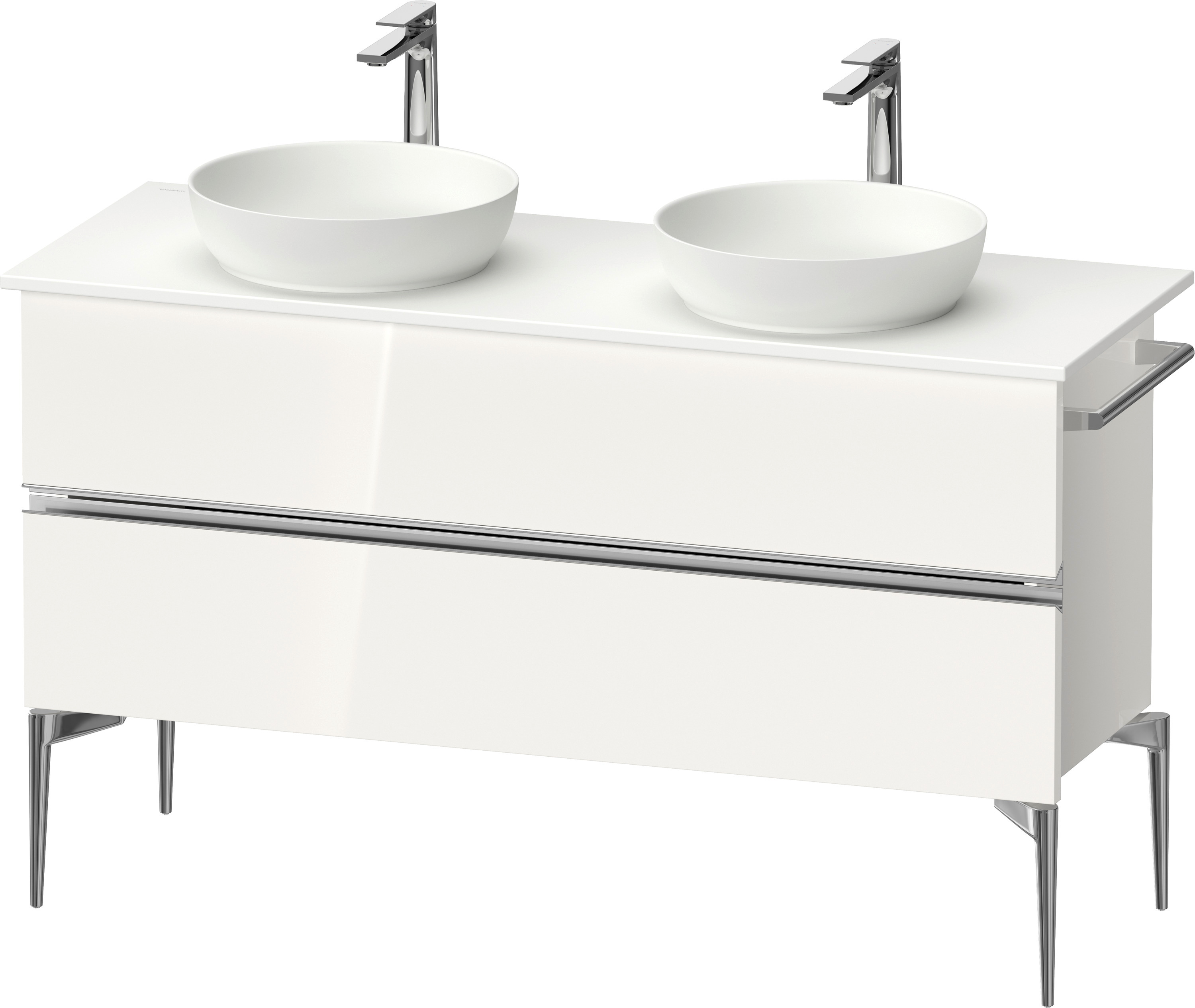 Darmowa Dostawa - Szafka 131.5x47.5x54.8 cm podumywalkowa wisząca biała-chrom Duravit Sivida SV4661010220000