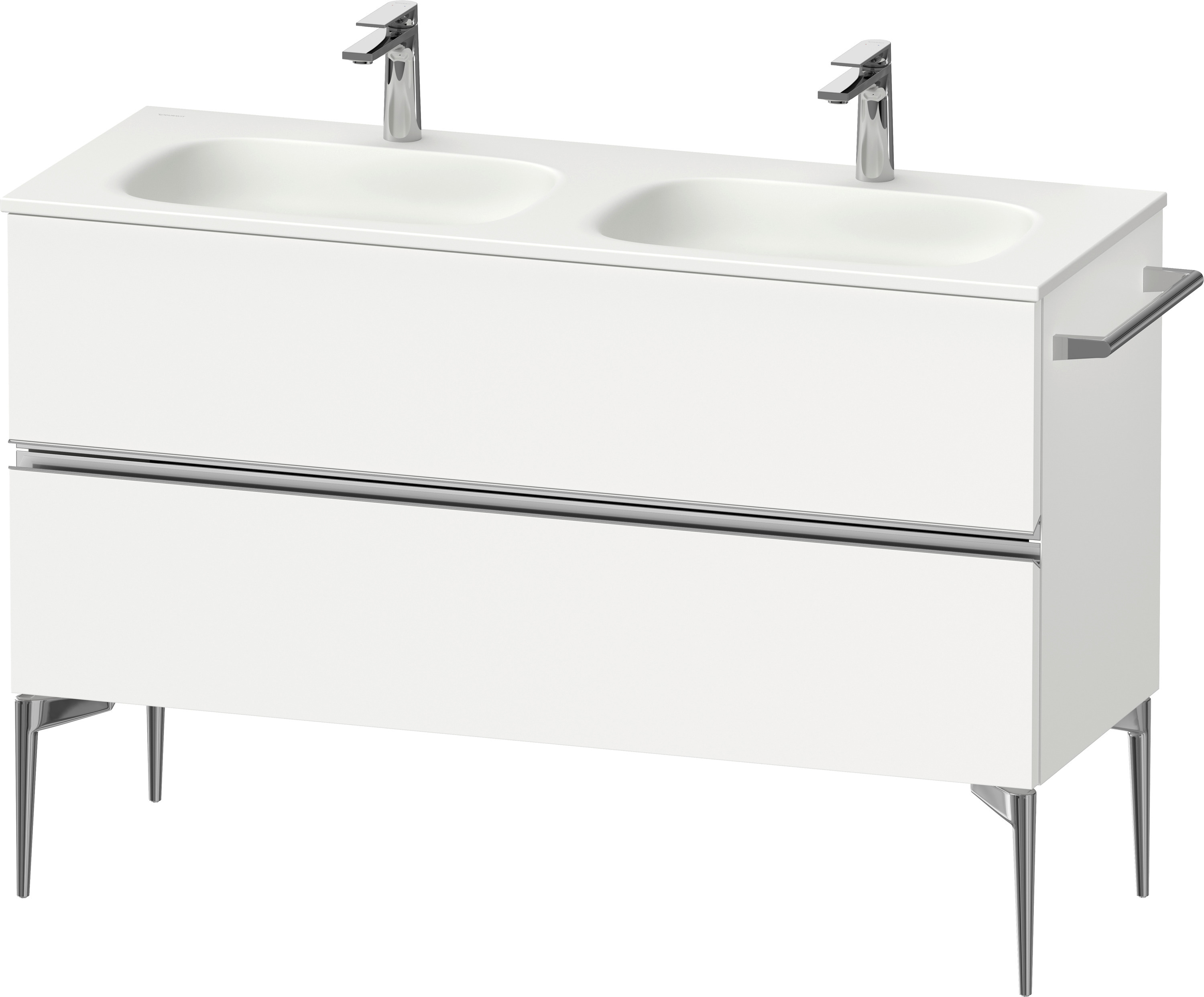 Darmowa Dostawa - Szafka 128x47.7x59.2 cm podumywalkowa wisząca biała-chrom Duravit Sivida SV4654010180000