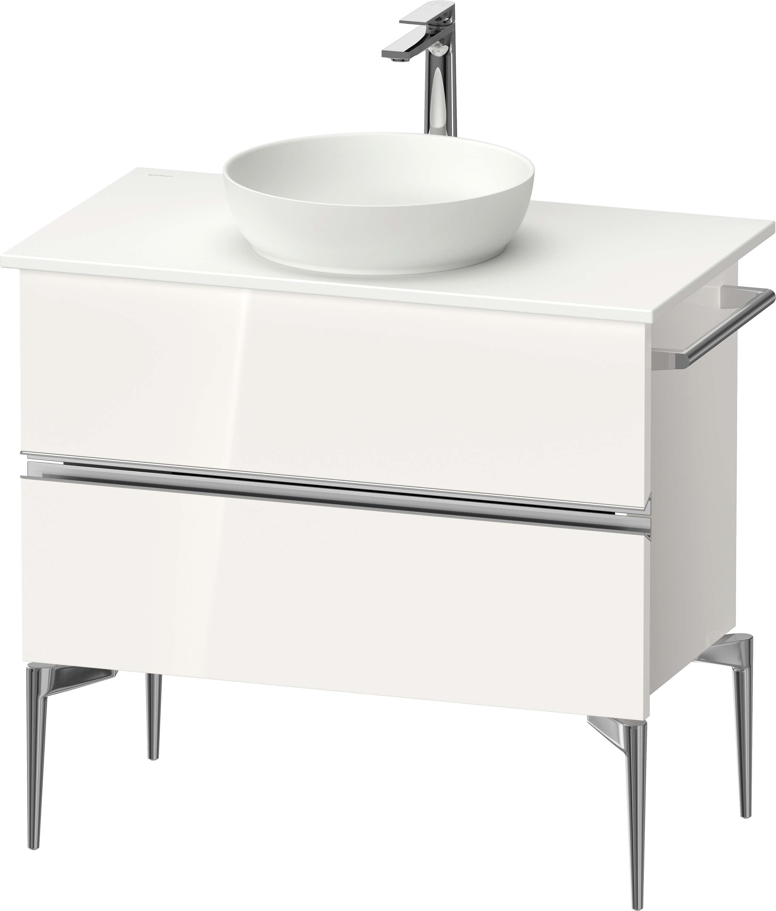 Darmowa Dostawa - Szafka 84.5x47.5x54.8 cm podumywalkowa wisząca biała-chrom Duravit Sivida SV4658010220000