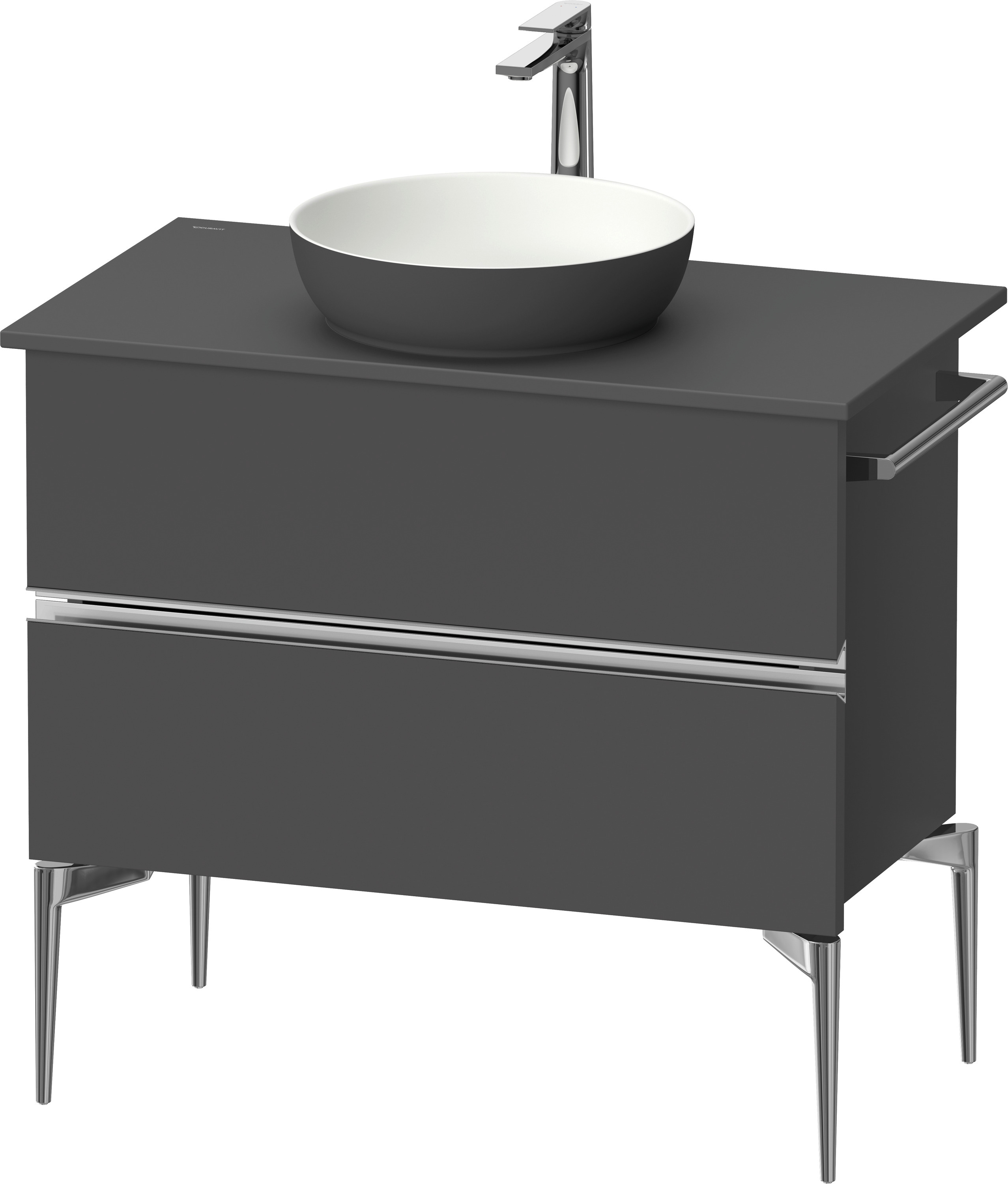 Darmowa Dostawa - Szafka 84.5x47.5x54.8 cm podumywalkowa wisząca grafitowa-chrom Duravit Sivida SV4658010490000
