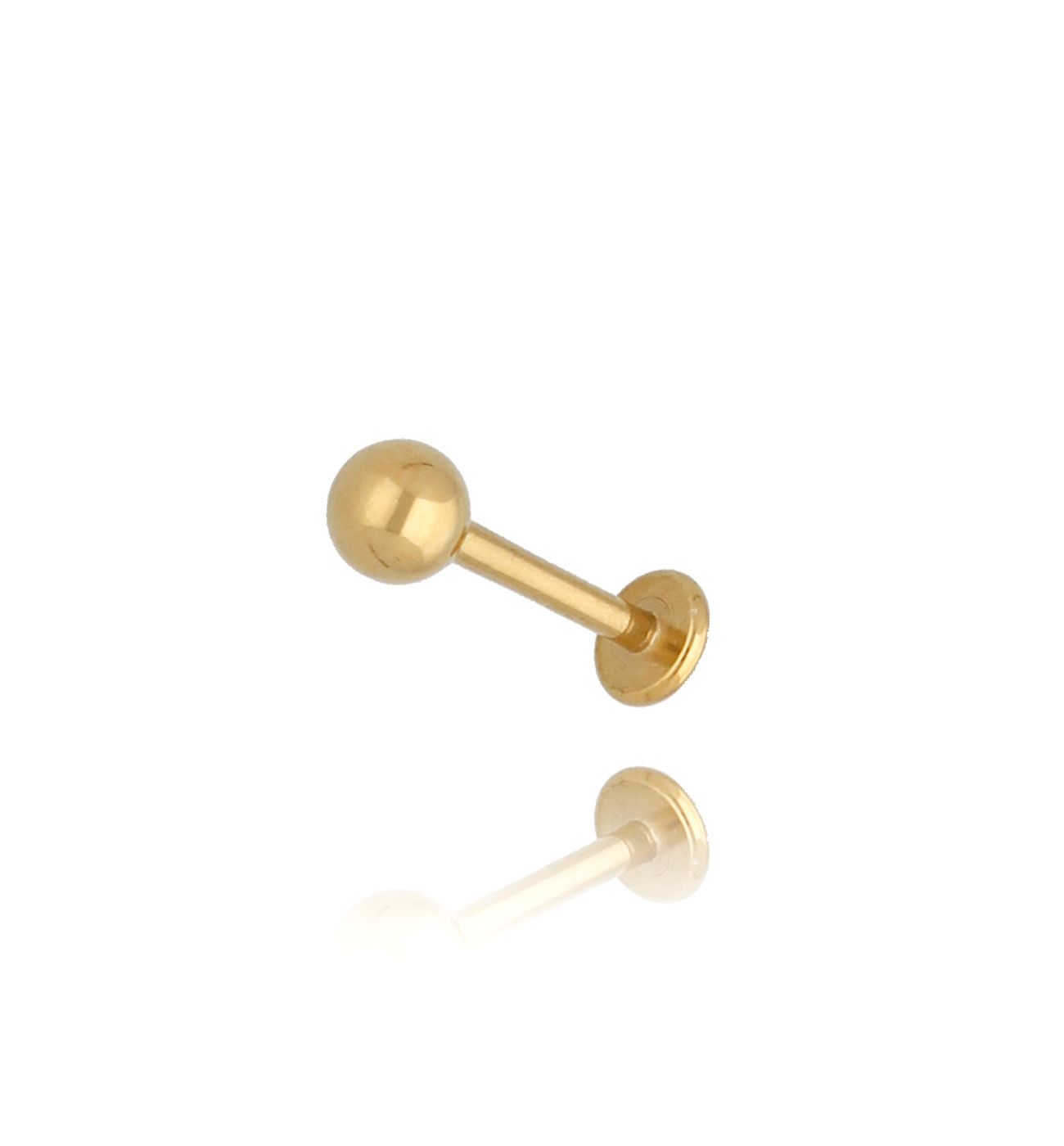 Kolczyk złoty z kulką Piercing - By Dziubeka