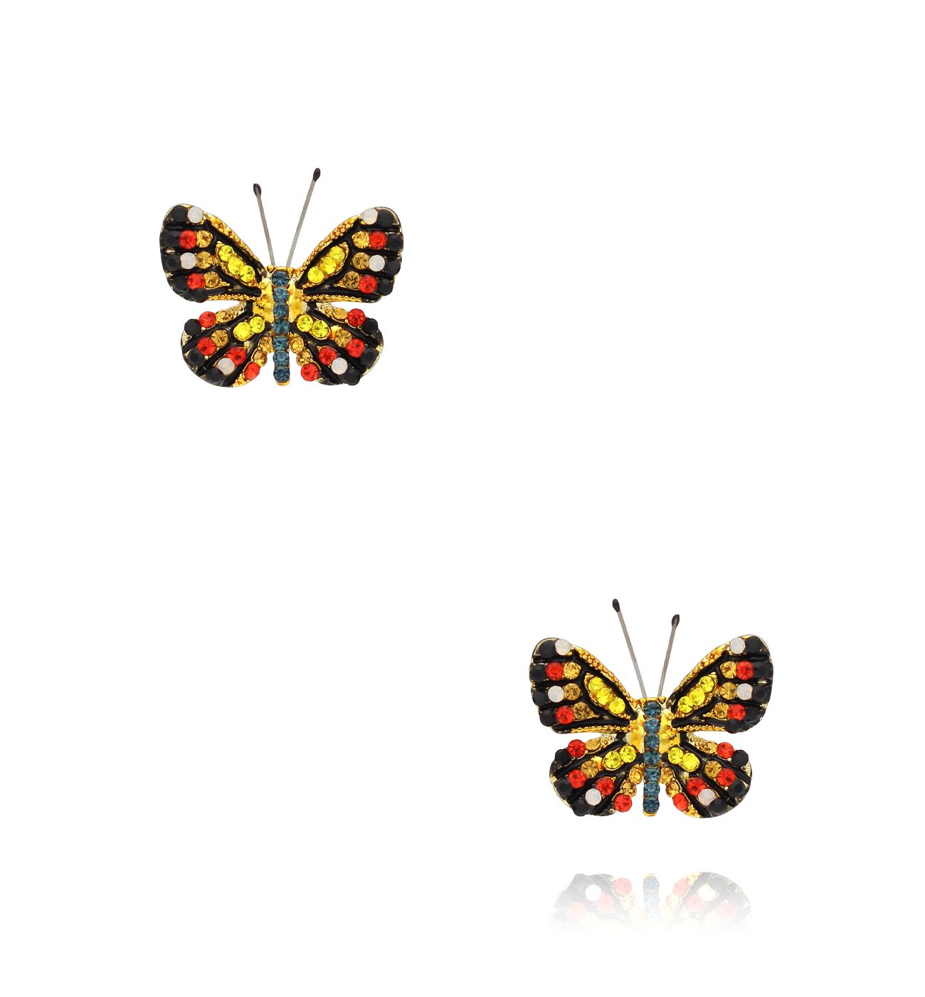 Kolczyki z kolorowymi motylkami Papillon KPI0013 - By Dziubeka