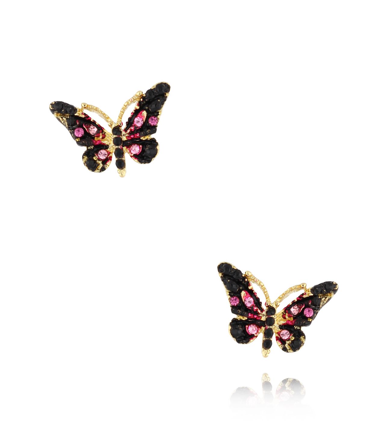 Kolczyki z kolorowymi motylkami Papillon KPI0002 - By Dziubeka