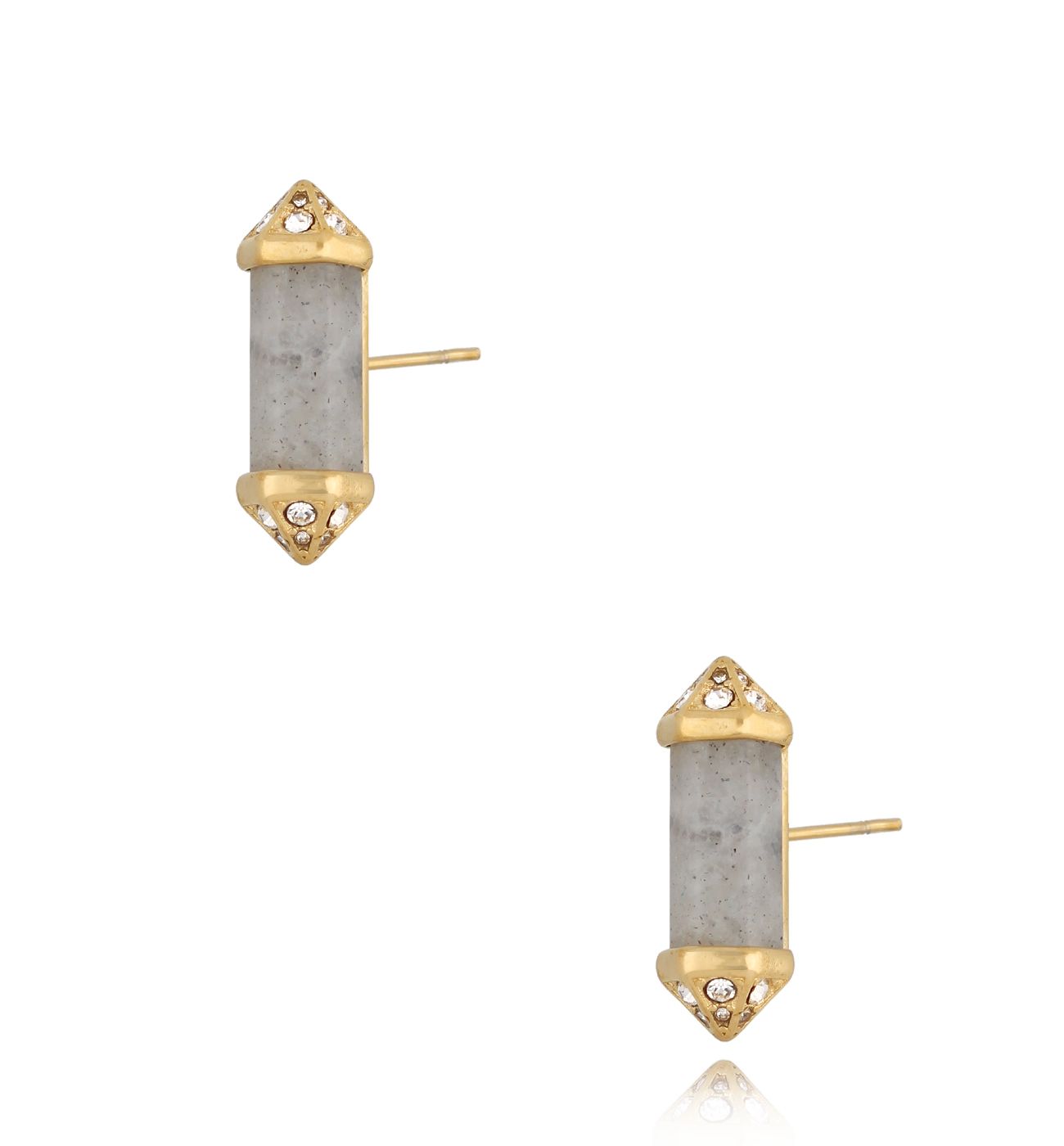 Kolczyki z labradorytami i cyrkoniami Cristal Stone KLB0063
