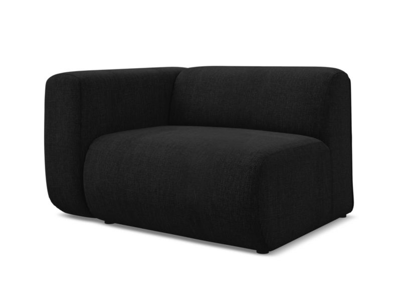 Moduł z podłokietnikiem lewy Makamii Ekahi z tkaniny szenilowej 114x89 cm czarny 1 szt.