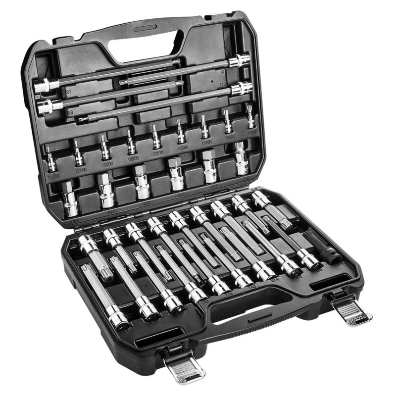 Końcówki Torx na nasadce 1/2" NEO TOOLS stali chromowo-wanadowa 1 kpl.
