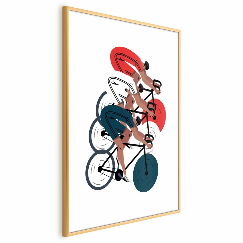 Plakat Artgeist Wyścig kolarski 29,7x42 cm z ramą złotą 1 szt