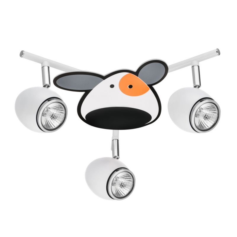 Lampa Sufitowa SPOT Light 3xGU10 Max.50W Biały z Wielokolorowym Wzorem w Pieska, Polski Producent, 1 szt.