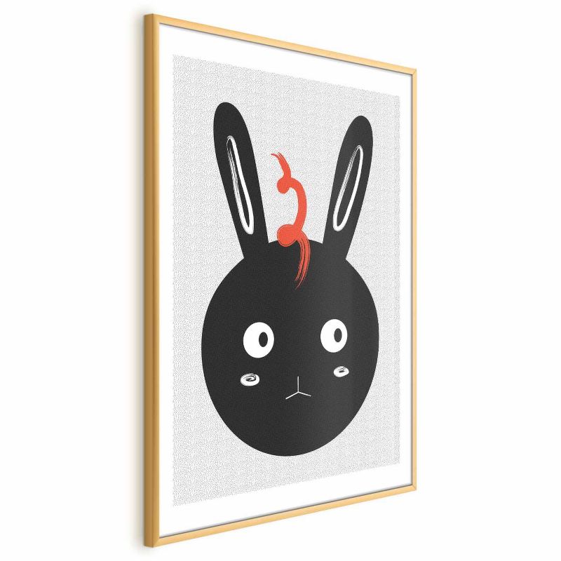 Plakat Artgeist Królik widzi wszystko 40x60 cm z ramą złotą 1 szt