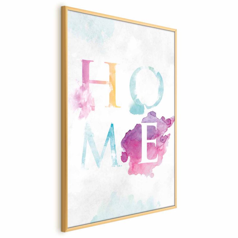 Plakat Artgeist Tęczowe home 60x90 cm z ramą złotą 1 szt