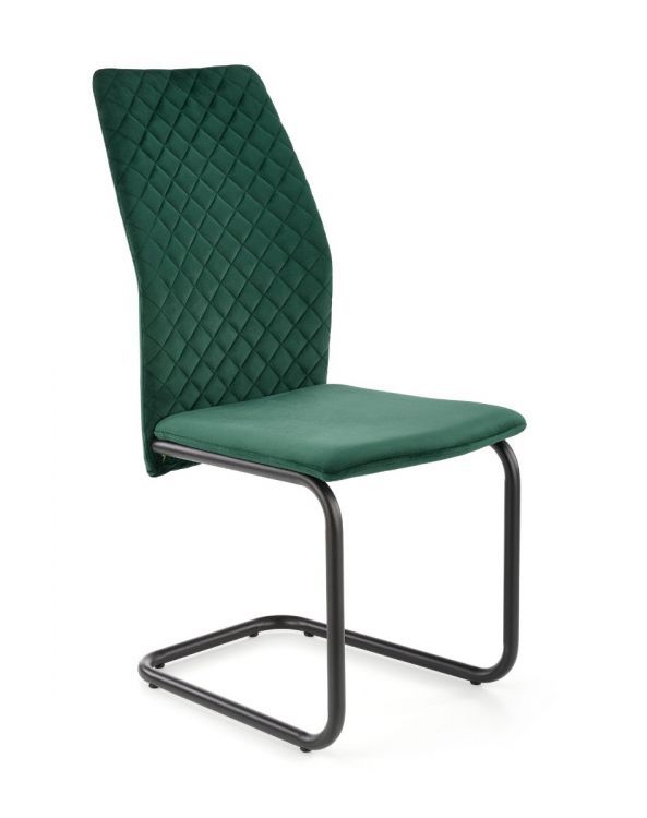 Krzesło Halmar tapicerowane K444 VELVET ciemnozielone 1 szt