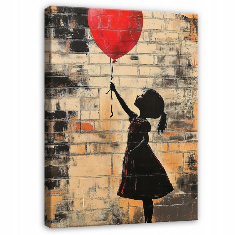 Obraz Canvas WALLARENA 120x80 cm Dekoracja Ścienna Do Sypialni Salonu Kuchni Abstrakcja Banksy 1 szt.