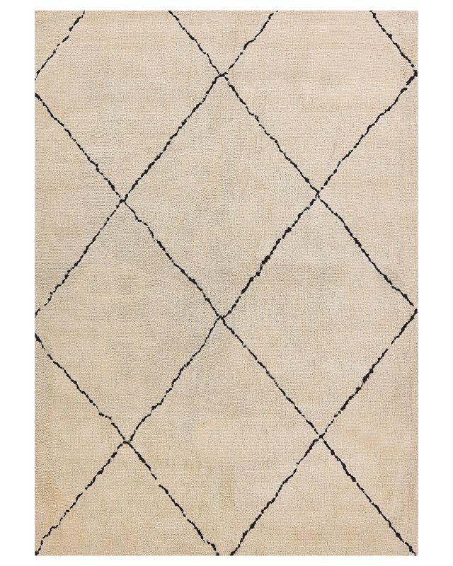 Dywan 160 x 230 cm beżowo-czarny Mutki 1 szt.