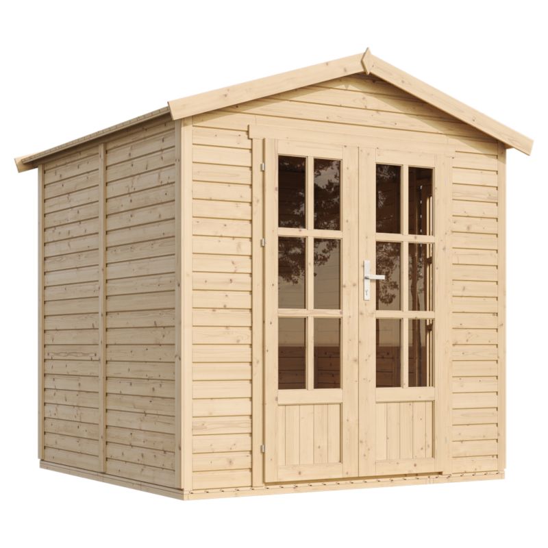 Drewniany domek ogrodowy Timbela 4 m² M351FB Konstrukcja panelowa, drewno naturalne, grubość deski 17 mm, 1 szt.