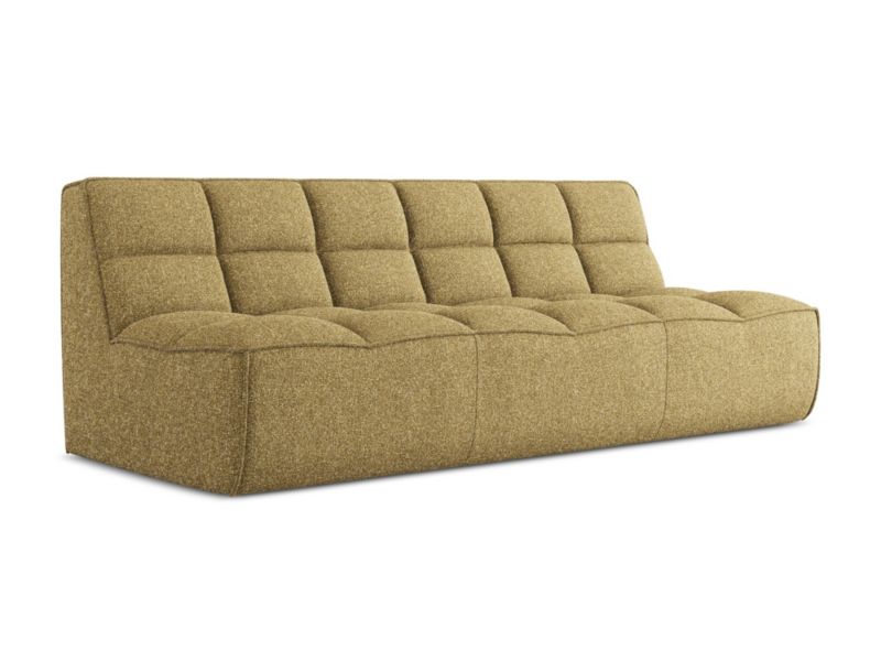 3-osobowa kanapa modułowa Makamii Kalai z tkaniny strukturalnej 210x93 cm musztardowy 1 szt.