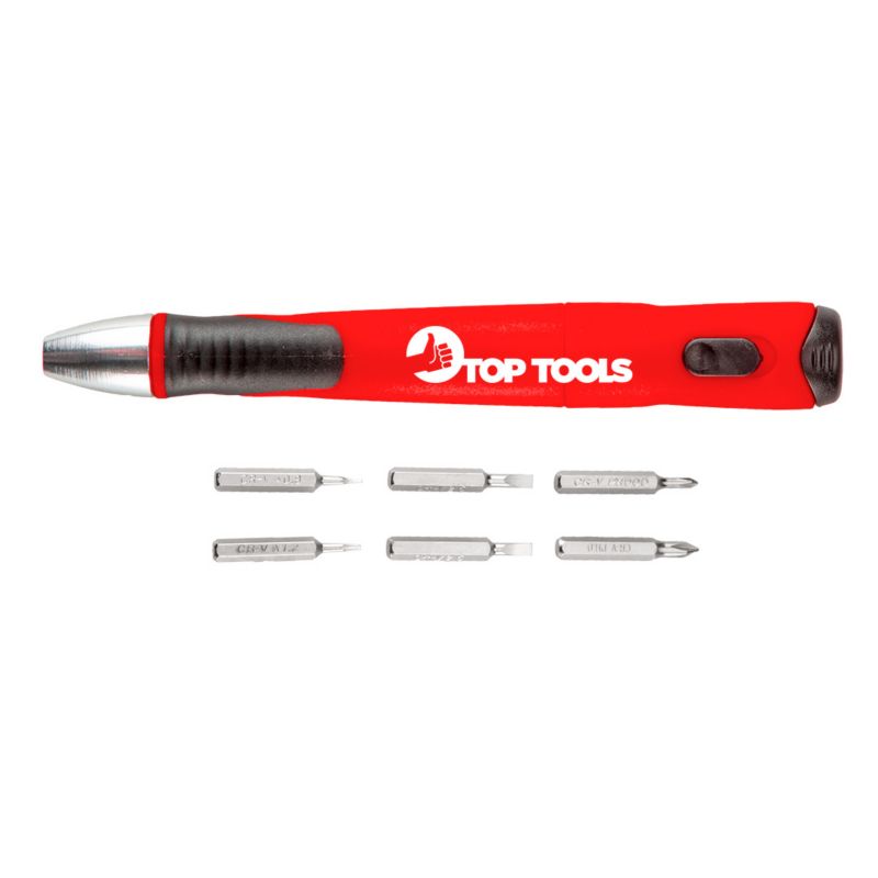 Końcówki wkrętakowe z uchwytem Top Tools zestaw 7 szt rozmiar 1/4" 1 kpl.