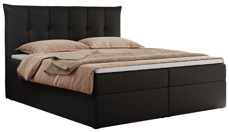 Łóżko kontynentalne MKS Meble PREMIUM 10 140x200 H3 Czarny ecoskóra 1szt.