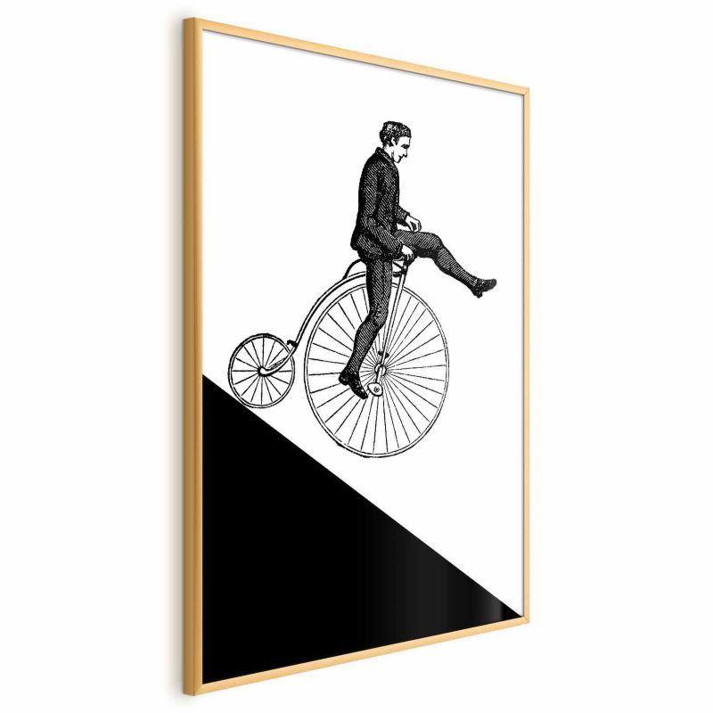 Plakat Artgeist Cyklista 21x30 cm z ramą złotą 1 szt