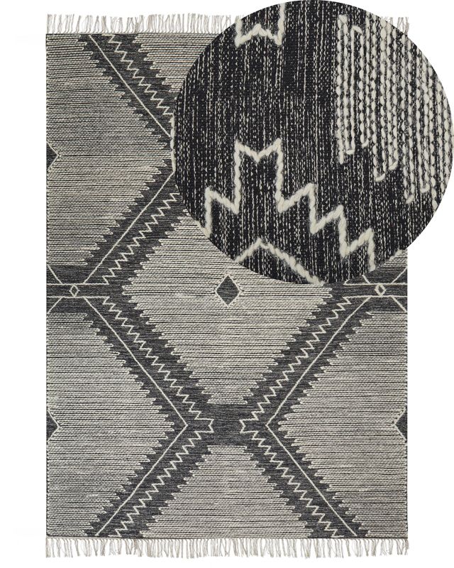 Dywan bawełniany 160 x 230 cm biało-czarny Arbaa 1 szt.