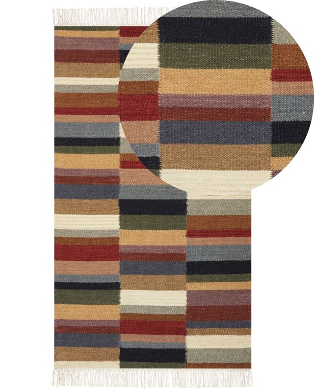 Dywan wełniany kilim 80 x 150 cm wielokolorowy Musaler 1 szt.