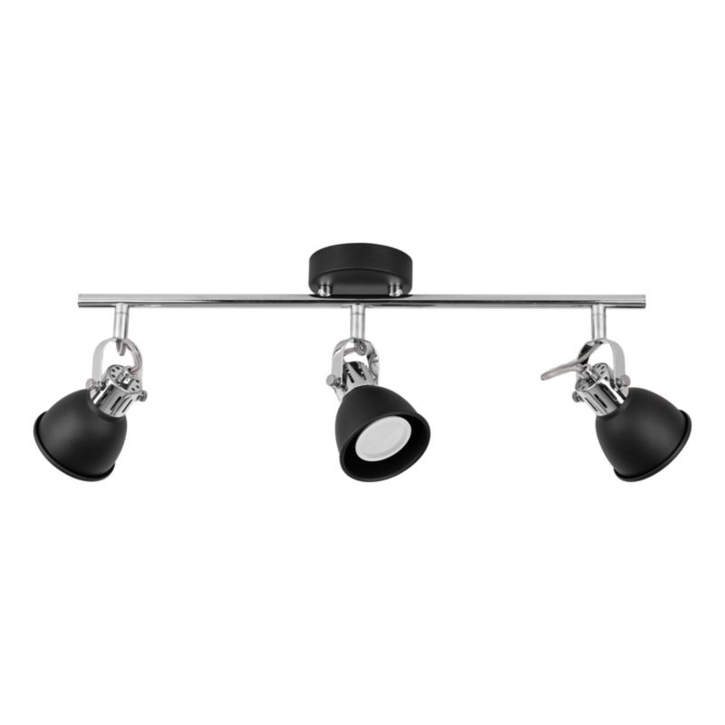 Lampa Sufitowa SPOT Light 3xGU10 Max.50W Modernistyczna Kombinacja Chromu i Czerni od Polskiego Producenta, 1 szt.
