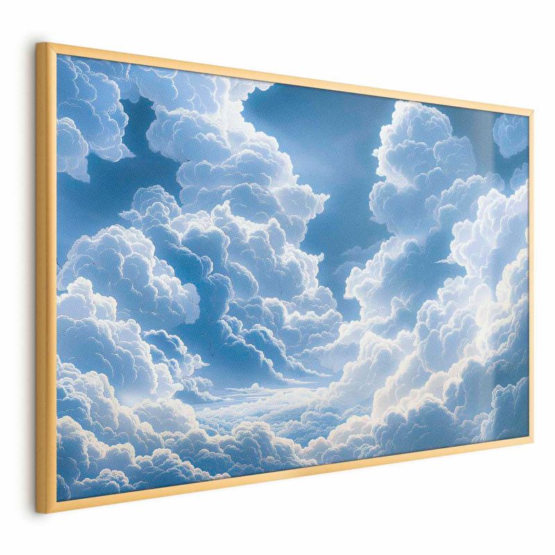 Plakat Artgeist Niebo i puchate chmury 42x29,7 cm z ramą złotą 1 szt