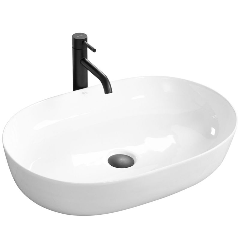Umywalka Nablatowa Rea Cleo 61 Owalna Biały 60,5X41X14Cm 1 Szt