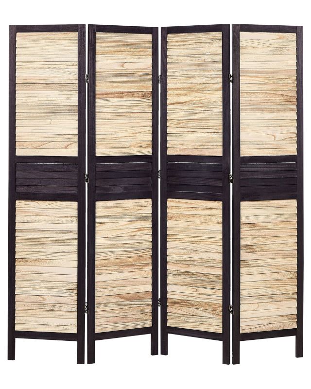 4-panelowy parawan pokojowy Brennerbad Jasne drewno 164 cm 170 cm 1 szt.