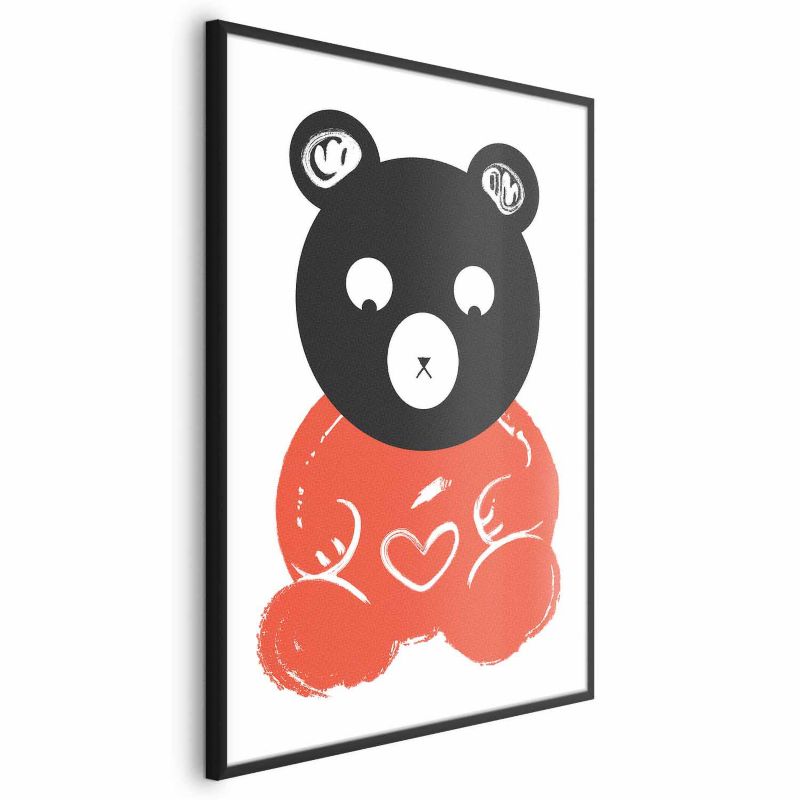 Plakat Artgeist Zamyślony miś 60x90 cm z ramą czarną 1 szt