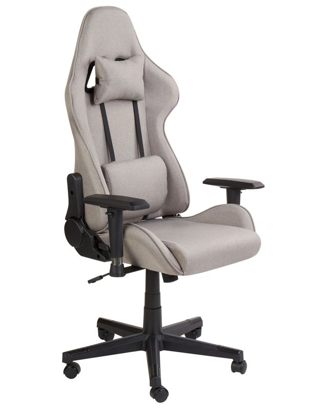 Fotel gamingowy Beżowoszary Warrior 1 szt.