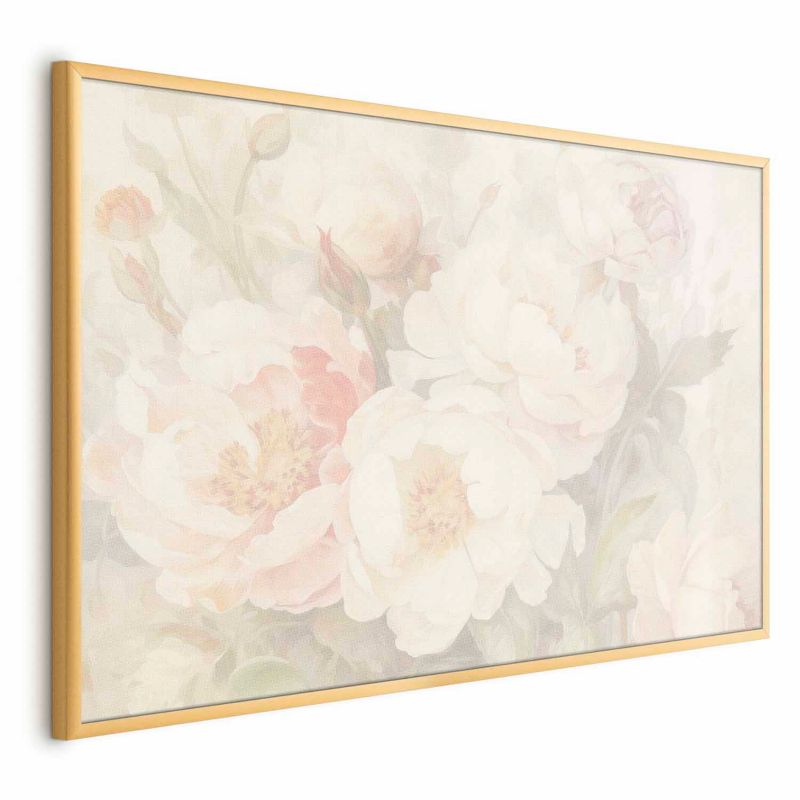 Plakat Artgeist Piwonie we mgle 42x29,7 cm z ramą złotą 1 szt