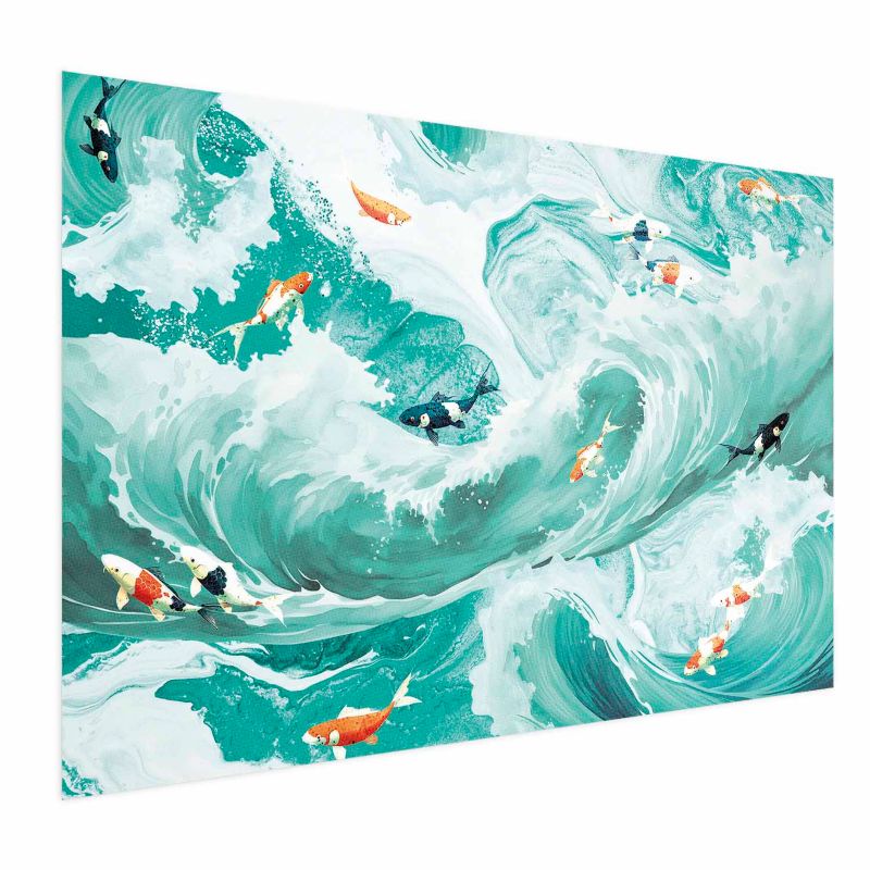 Plakat Artgeist Ryby i fale 30x21 cm bez ramy 1 szt