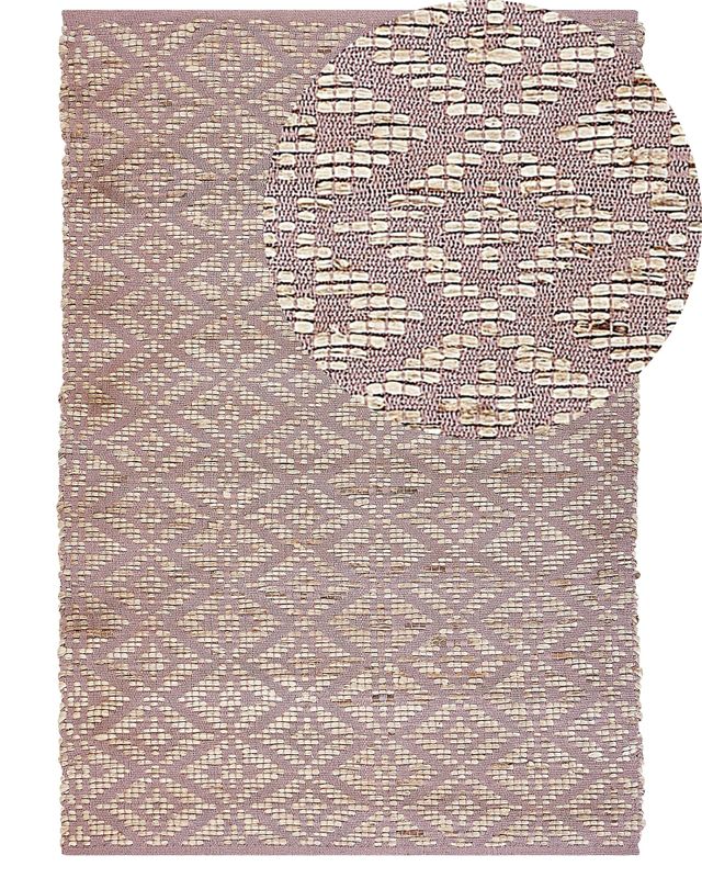 Dywan bawełniany 160 x 230 cm beżowy z różowym Gerze 1 szt.