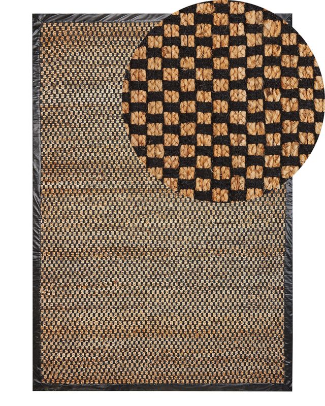 Dywan z juty 140 x 200 cm czarno-beżowy Gerce 1 szt.